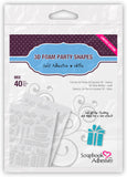 Scrapbook Adhesives 3D Foam Party Shapes - White Mix