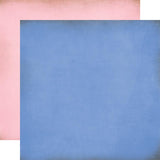 Carta Bella Bloom Blue / Light Pink Coordinating Solid