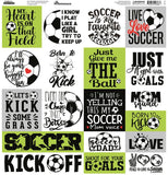 Reminisce Let's Play Soccer 12x12 Sticker Sheet