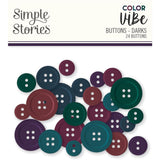 Simple Stories Color Vibe Darks - Buttons Embellishments
