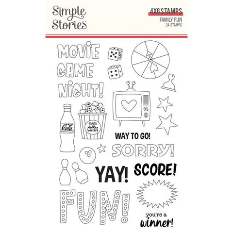 Simple Stories Family Fun Clear Acrylic Stamp Set