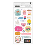 American Crafts Jen Hadfield Stardust Thickers Happy At Home Phrase Stickers