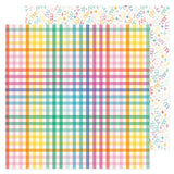 Pebbles All The Cake Plaid Patterned Paper