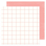 American Crafts Hello Little Girl Pink Plaid Patterned Paper