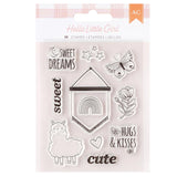 American Crafts Hello Little Girl Clear Acylic Mini Stamp Stamps