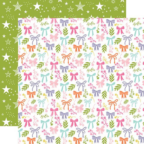 Echo Park All About A Girl Bows And Stems Patterned Paper