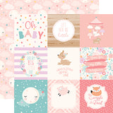 Echo Park Hello Baby Girl 4X4 Journaling Cards Patterned Paper