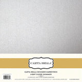 Carta Bella Shimmer Cardstock - Light Silver - 92lb. Cover
