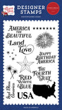 Carta Bella The Fourth of July Happy Birthday America Designer Stamp Set