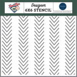 Carta Bella Home Run Baseball Stitches Designer 6x6 Stencil