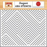 Carta Bella Slam Dunk Defensive Diagonals Designer 6x6 Stencil