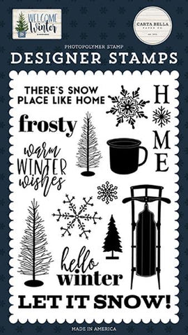 Carta Bella Welcome Winter Snow Place Like Home Designer Stamp Set
