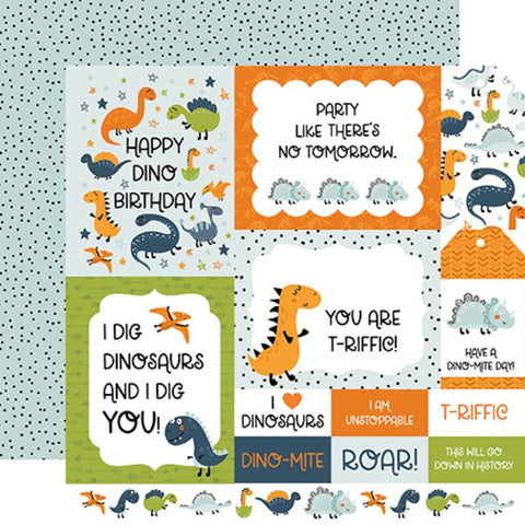 Echo Park Dino-Mite Multi Journaling Cards Patterned Paper