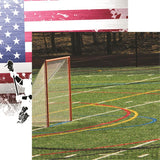 Reminisce Game Day Lacrosse Goal Patterned Paper