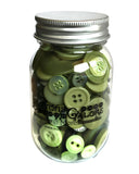 Buttons Galore Button Mason Jar - Leafy Green