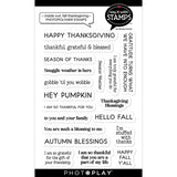 Photoplay Paper Inside Out Fall Thanksgiving Sentiments 4x6 Stamp Set