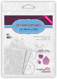 Scrapbook Adhesives 3D Foam Cupcakes - White Mix
