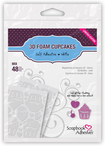 Scrapbook Adhesives 3D Foam Cupcakes - White Mix