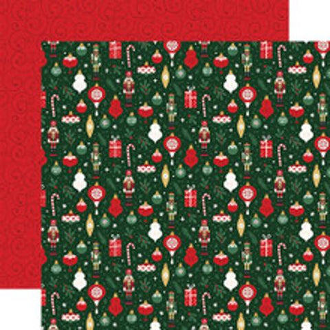Echo Park Nut Cracker Christmas Tree Essentials Patterned Paper