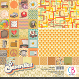 Ciao Bella  The Seventies Patterns Pad 12"x12" 8/Pkg