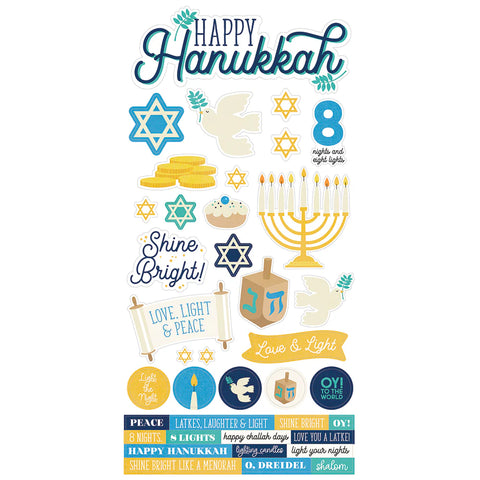 Simple Stories Happy Hanukkah 6x12 Cardstock Stickers