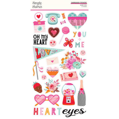 Simple Stories Heart Eyes 6x12 Chipboard Embellishments