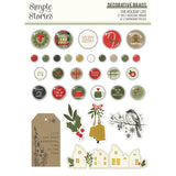 Simple Stories The Holiday Life Decorative Brad Embellishments