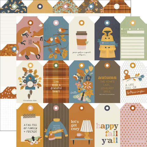 Simple Stories Acorn Lane Tags Elements Patterned Paper