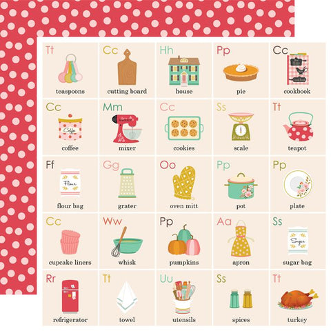 Simple Stories What's Cooking Dine In Patterned Paper