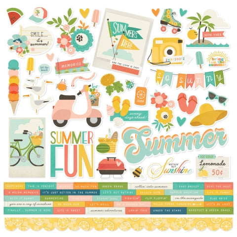 Simple Stories Summer Snapshots Cardstock Sticker Sheet