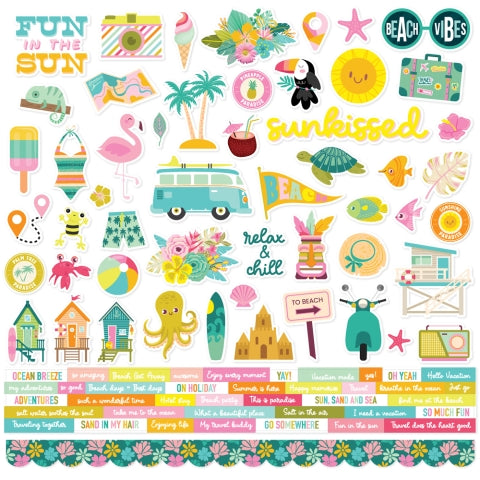 Simple Stories Just Beachy Cardstock Sticker Sheet
