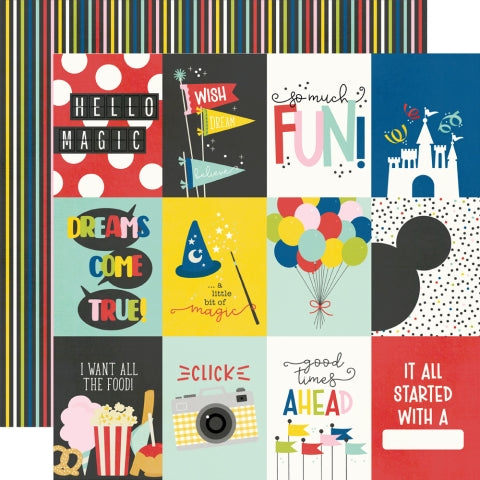 Simple Stories Say Cheese Magic 3x4 Journaling Elements 12x12 Patterned Paper