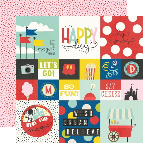 Simple Stories Say Cheese Magic 2x2/4x4 Journaling Elements 12x12 Patterned Paper