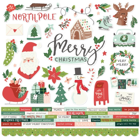 Simple Stories Santa's Village Cardstock Sticker Sheet