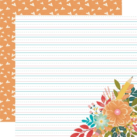 Simple Stories Book Fair Class Schedule 12x12 Patterned Paper