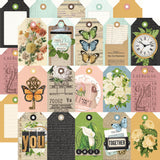 Simple Stories Simple Vintage Junk Drawer Tag Elements 12x12 Patterned Paper