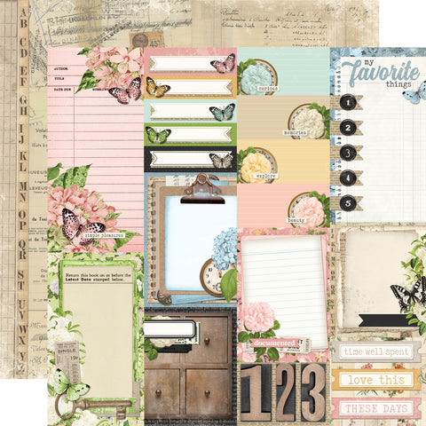 Simple Stories Simple Vintage Junk Drawer Journal Elements 12x12 Patterned Paper
