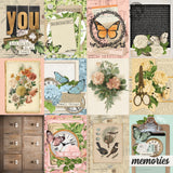 Simple Stories Simple Vintage Junk Drawer 3x4 Elements 12x12 Patterned Paper