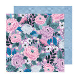 American Crafts Dreamer Purple Floral Patterned Paper