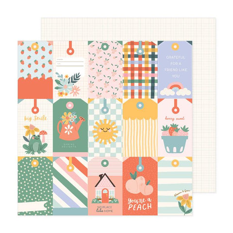 Pebbles Sunny Blooms Tags Patterned Paper