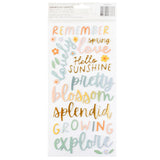 American Crafts Thickers Sunny Blooms Phrase Stickers