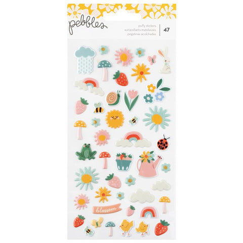 Pebbles Sunny Blooms Puffy Icon Stickers