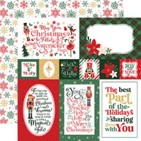 Echo Park Nut Cracker Christmas Merry Journaling Cards Patterned Paper