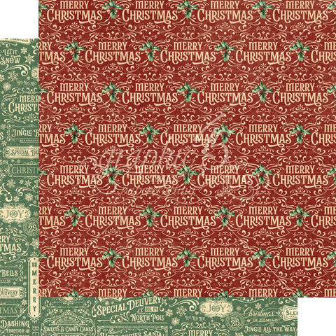 Graphic 45 Letters to Santa Seasons Greetings Patterned Paper