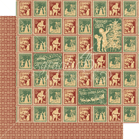 Graphic 45 Letters to Santa North Pole Postage Patterned Paper