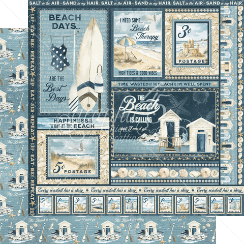 Graphic 45 The Beach is Calling Enjoy the Waves Patterned Paper