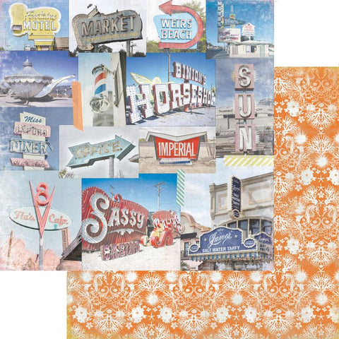 Fancy Pants Beachside Boardwalk Signs Point to Yes Patterned Paper