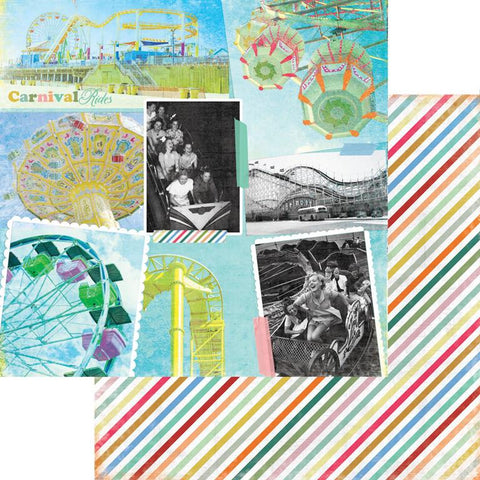 Fancy Pants Beachside Boardwalk Roller Coaster Rewind Patterned Paper