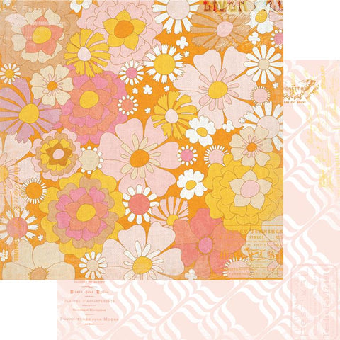 Fancy Pants Amber Autumn Dinnias & Daisies Patterned Paper