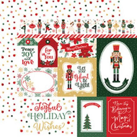 Echo Park Nut Cracker Christmas Multi Journaling Cards Patterned Paper